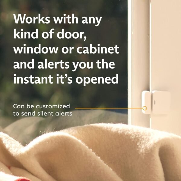 Smart sensor for doors and windows, customizable alerts.