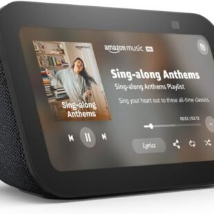 Amazon Echo Show displaying Sing-along Anthems playlist