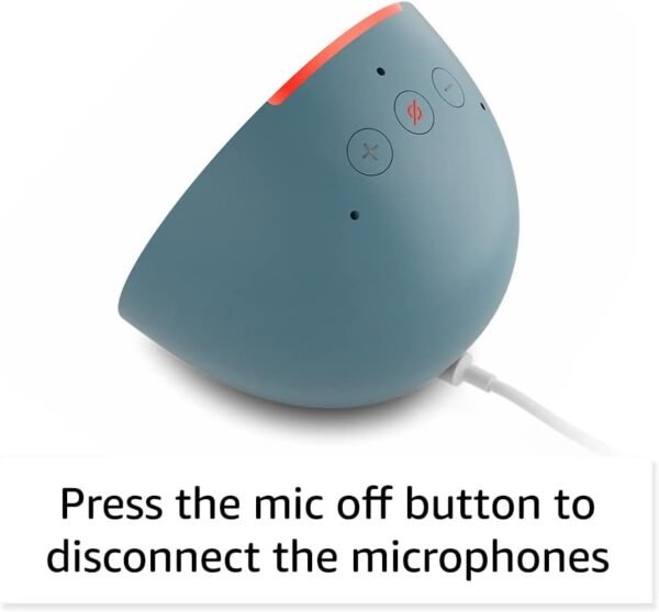 Speaker device with mic off button.