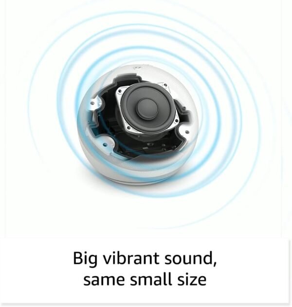 Small speaker emitting vibrant sound waves