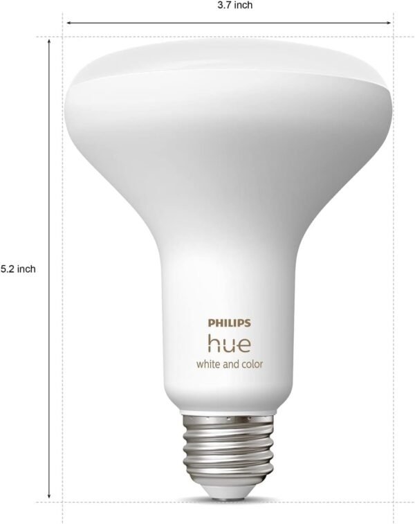 Philips Hue smart bulb with dimensions