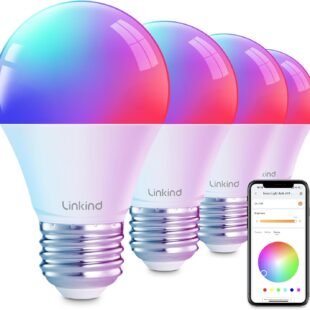 Smart colorful light bulbs with app control.