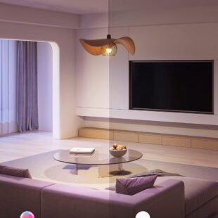 Living room with 1000 lumens bright lighting