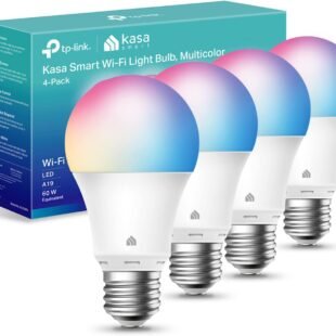 Kasa smart multicolor Wi-Fi LED bulbs, 4-pack