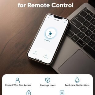 Phone app controls door lock via Wi-Fi.