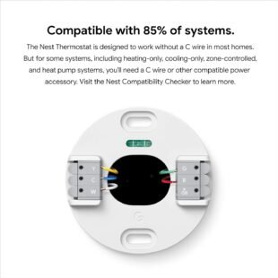 Nest Thermostat compatibility with most systems shown.