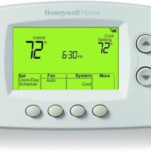 Digital thermostat showing 72 degrees.