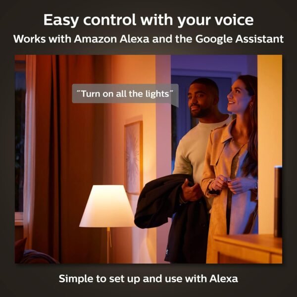 Philips Hue Smart 60W A19 LED Bulb - White and Color Ambiance Color-Changing Light - 2 Pack - 800LM - E26 - Indoor - Control with Hue App - Works with Alexa, Google Assistant and Apple Homekit - Image 3