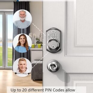 Electronic door lock with multiple PIN codes.