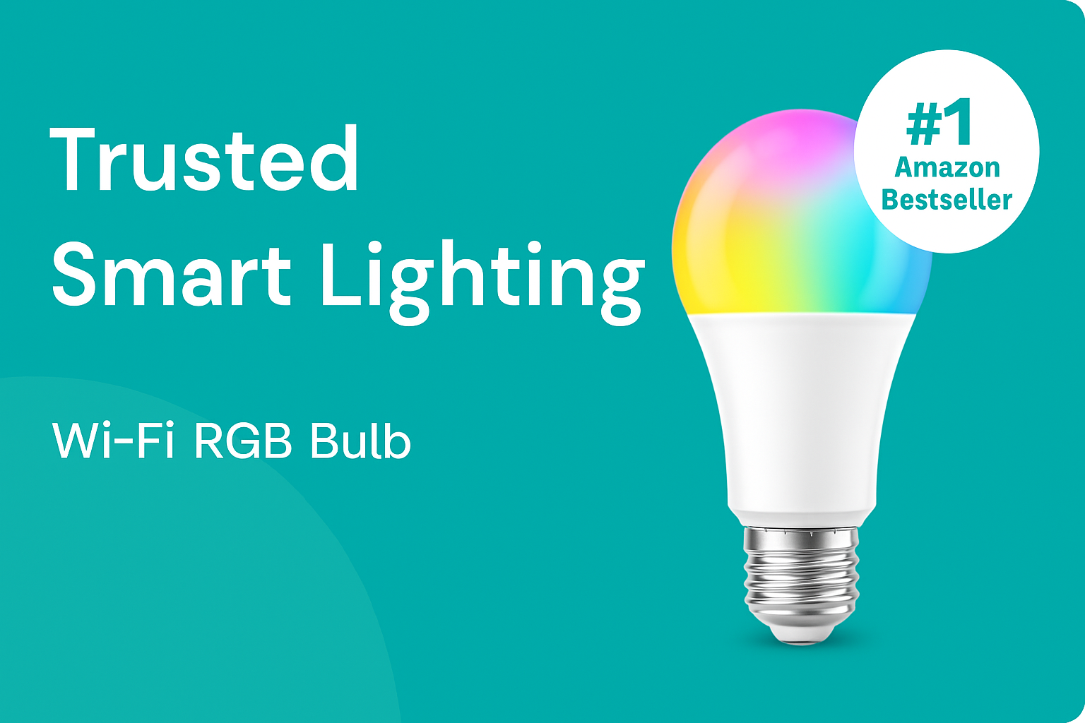 Wi-Fi RGB smart bulb, top Amazon bestseller.
