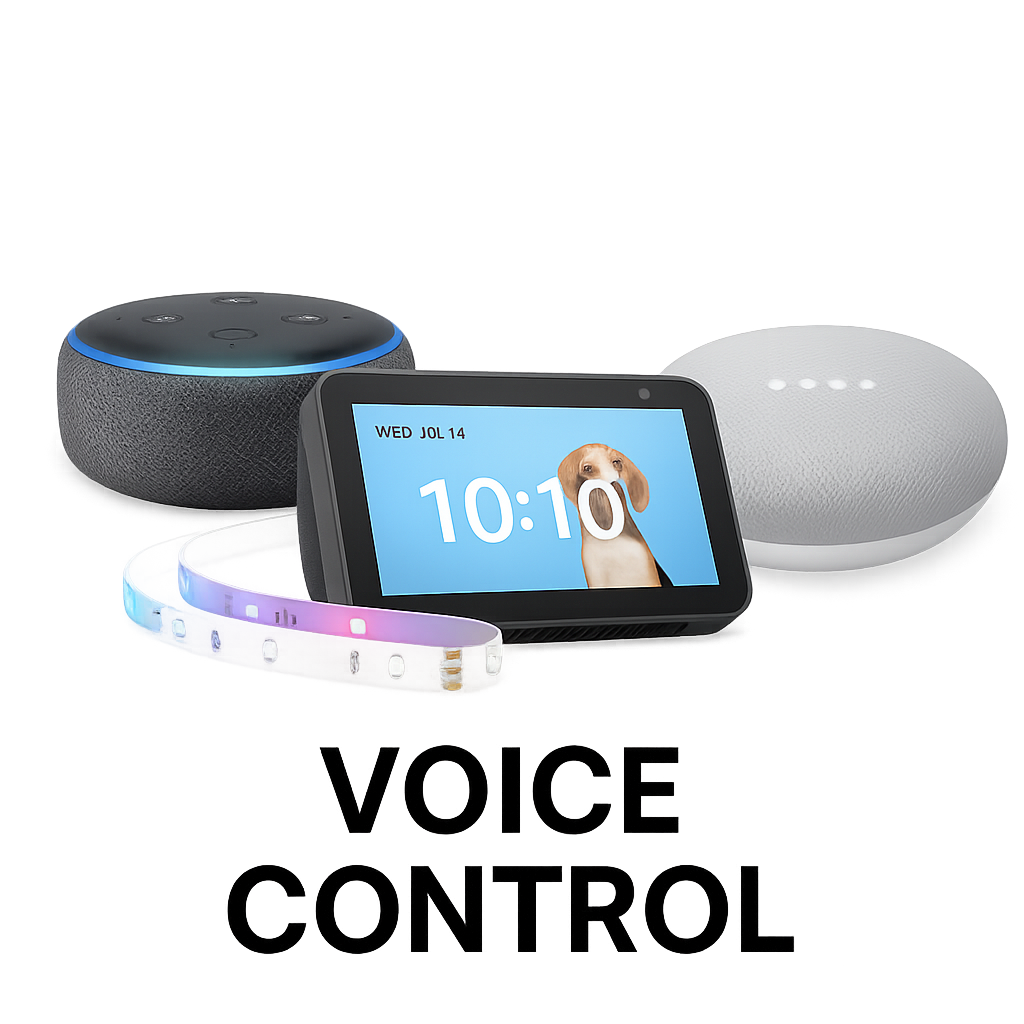 Smart home devices with voice control feature.
