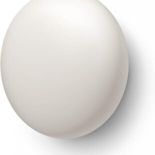 White smooth spherical object with shadow