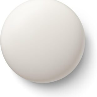 White round pill isolated on white background.