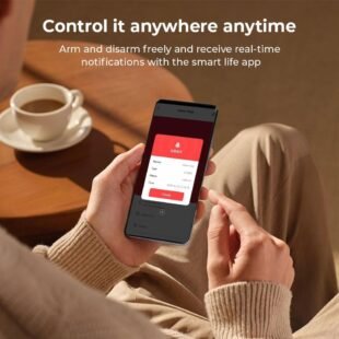 Person using smart home app with notifications.