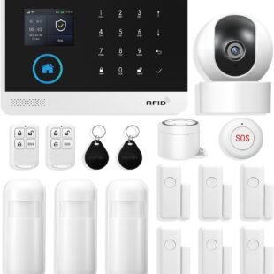 Home security alarm system and accessories set.