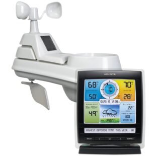 AcuRite weather station display and sensors.