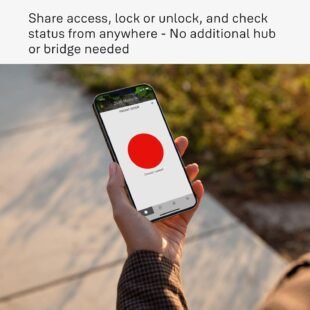 App showing locked door status on smartphone