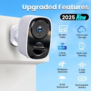 2025 security camera with upgraded features and cloud storage.